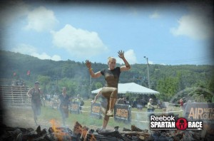 DeeJay Shelly jumping fire at Spartan Blue Mountain